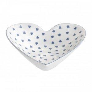 ROY KIRKHAM FINE BONE CHINA | BLUE HEARTS SMALL HEART SHAPED BOWL